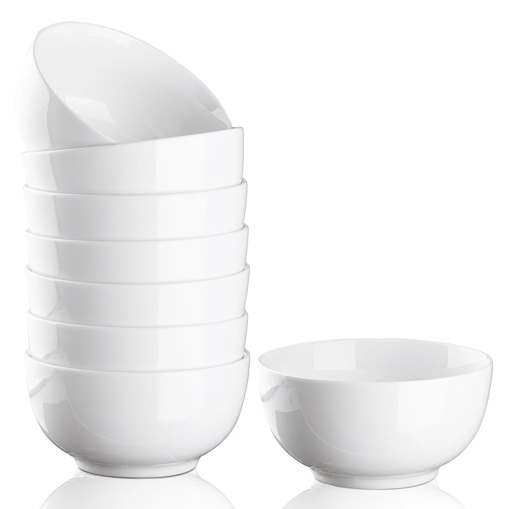 10oz Porcelain Bowl Set 8-Pack – Premium White Ceramic for Soup, Salad & More