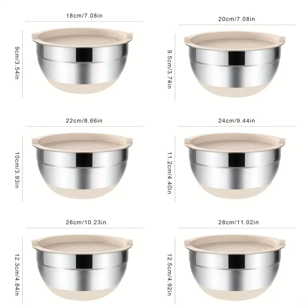 Mixing Bowls Set with Airtight Lids & Grater Attachments – Non-Slip Kitchen Gadgets - Image 4