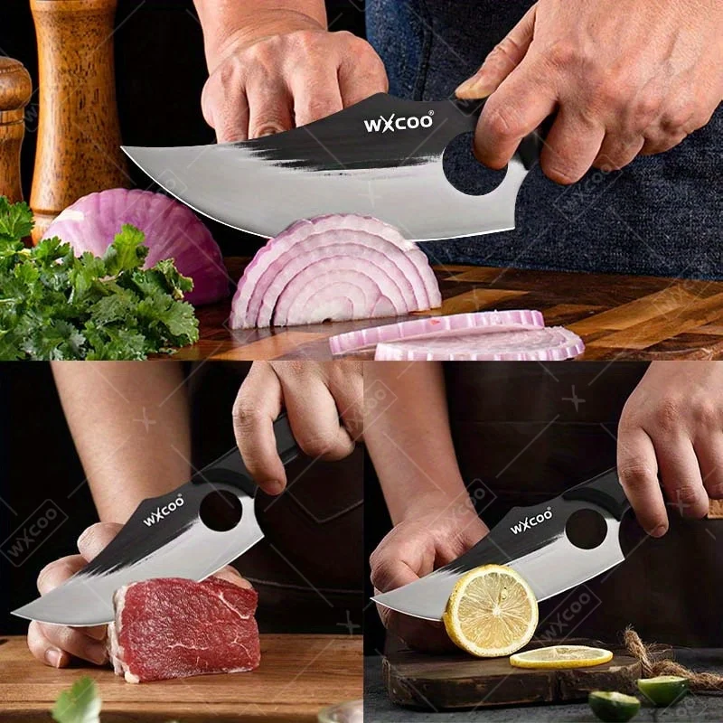 Hand Forged High Carbon Steel Knife Set – Chef, Cleaver, Utility, Meat & Camping Knives - Image 3