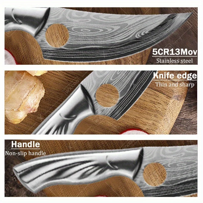 Hand‑Forged High‑Carbon Stainless Chef Knife Set – Multipurpose Cooking & Boning Tool - Image 4