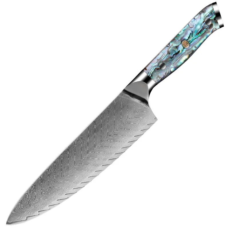 Professional 67-Layer Damascus Steel 8" Chef Knife – Japanese Steel with Abalone Shell Handle - Image 5
