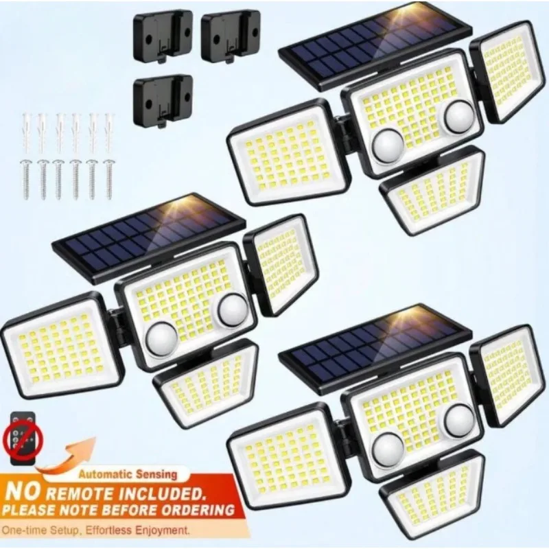 1/2/3pcs 188LED Solar Light – 3000LM IP65 Motion Sensor Security Flood Lamp