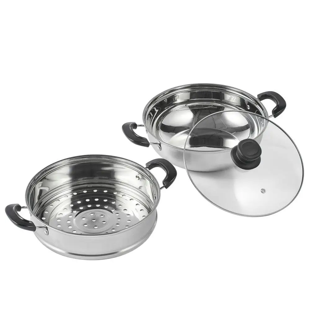 11in 3QT Stainless Steel Steamer Pot with Lid – Multi-Stove Compatible 304 Grade