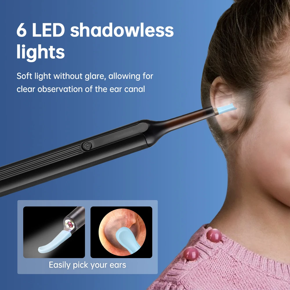 Wireless Smart Visual Ear Cleaner – 1080P HD Otoscope with 6 LED Lights, WiFi Connectivity, Ear Wax Removal Tool for iOS & Android - Image 4
