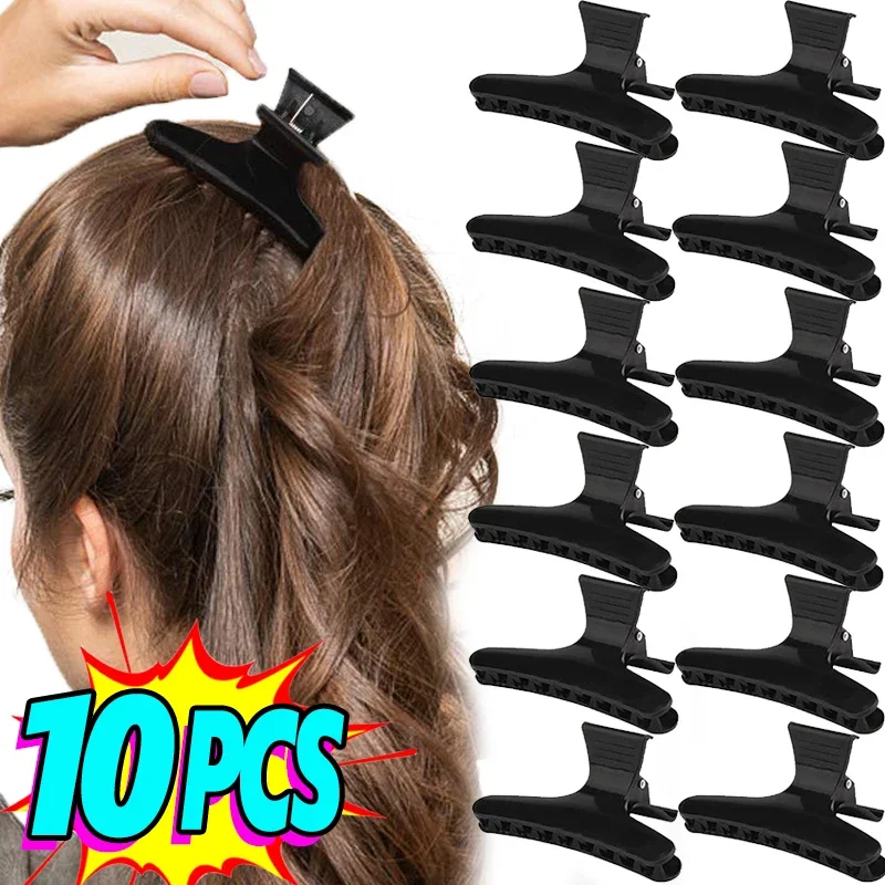 Black Butterfly Hair Clips – 12-Pack Salon-Grade Styling Clamps