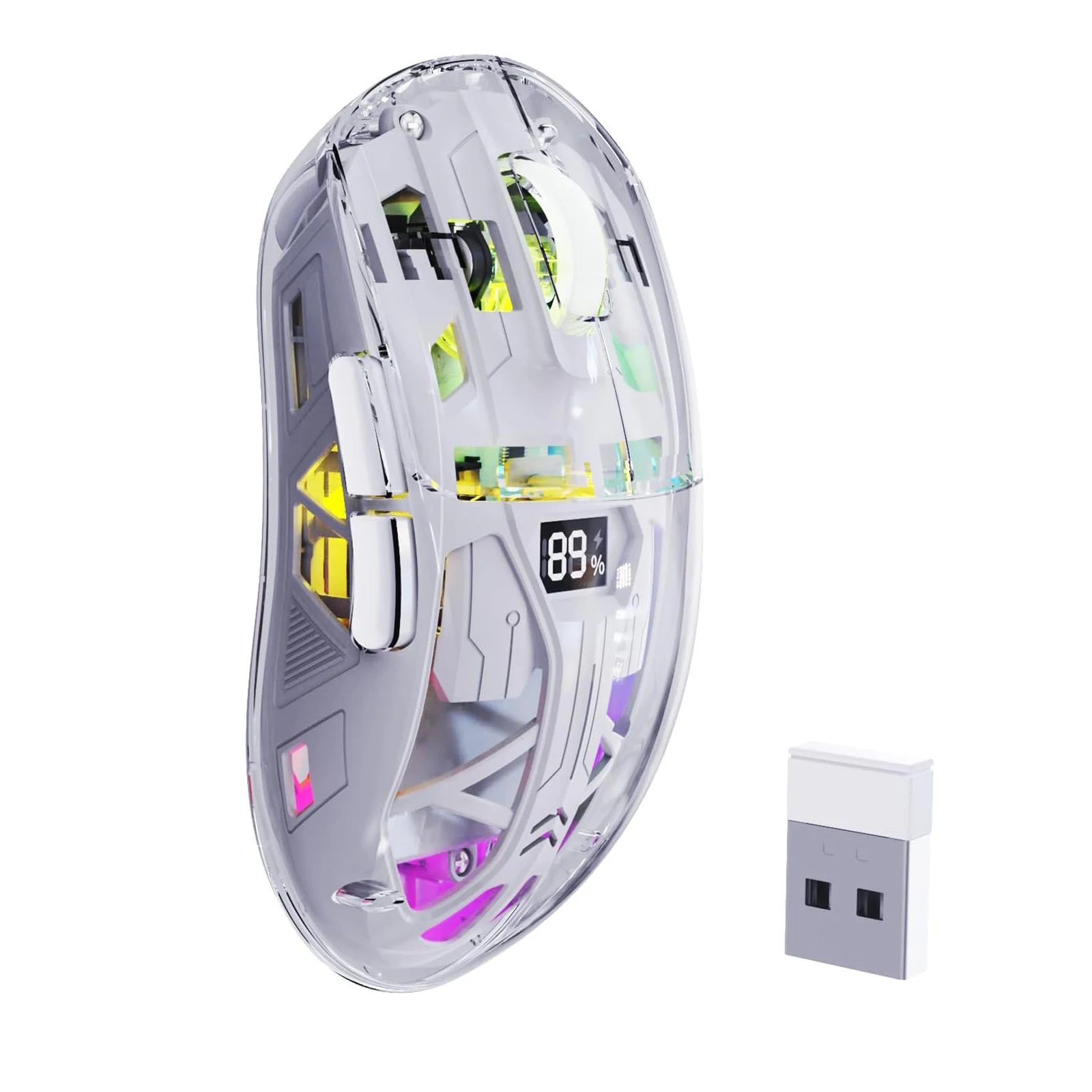 A2 Transparent Wireless Gaming Mouse, BT 5.0, RGB, 5 DPI, PixArt 3212 - Image 8