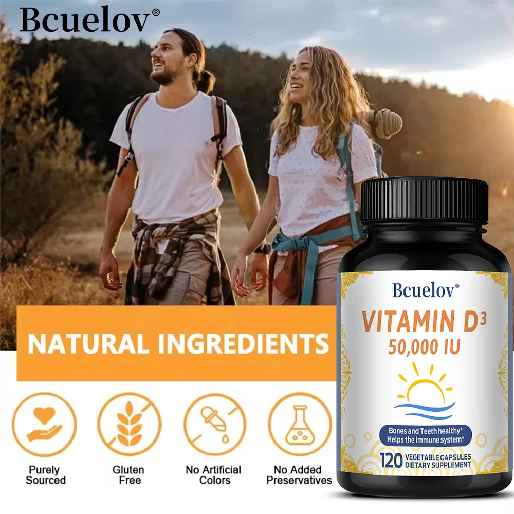 Vitamin D3 50,000 IU - Supports Bone, Heart, Teeth & Muscle Health, 120 Capsules - Image 6