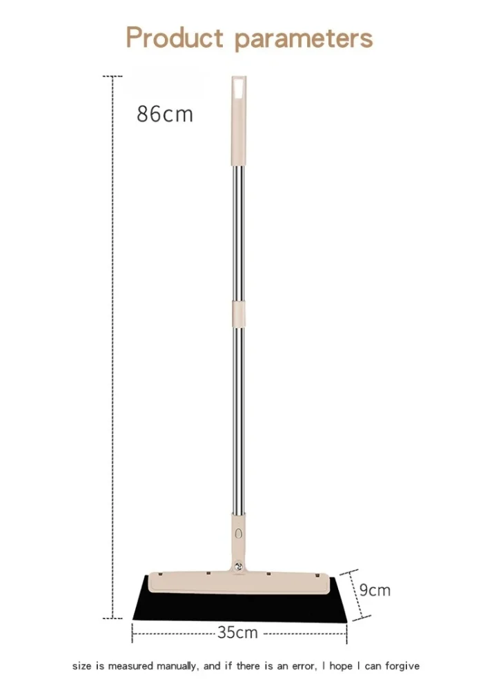Bathroom special broom Easy and convenient Sweep Dust Hair Bathroom Wiper Broom Stainless steel handle 180-degree rotating blade - Image 7