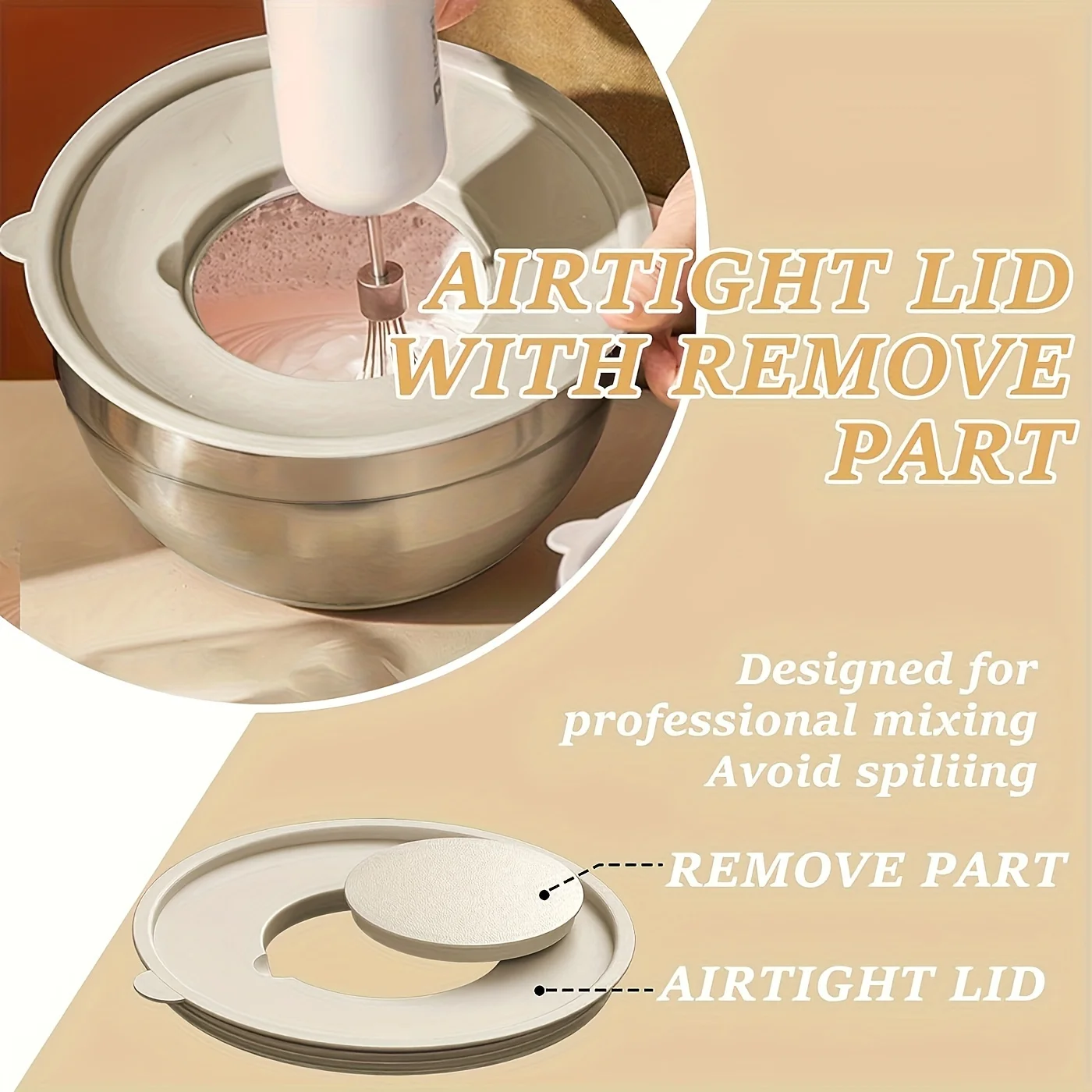 Mixing Bowls Set with Airtight Lids & Grater Attachments – Non-Slip Kitchen Gadgets - Image 5