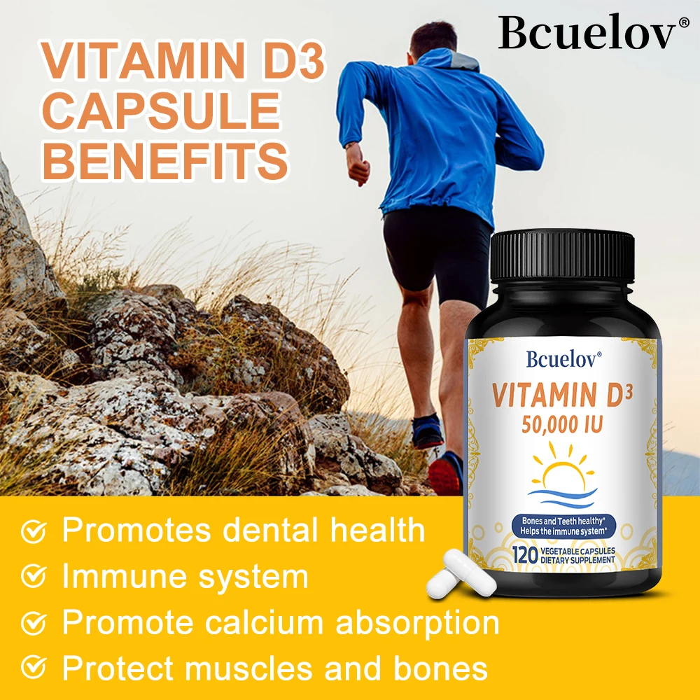 Vitamin D3 50,000 IU - Supports Bone, Heart, Teeth & Muscle Health, 120 Capsules - Image 5