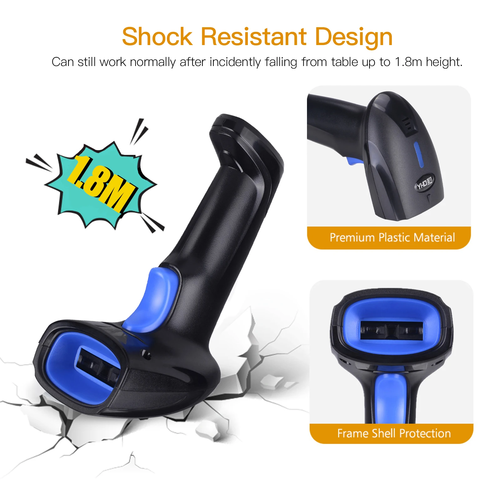 2.4G Wireless & USB Wired 1D Barcode Scanner, Rechargeable Handheld Reader - Image 3