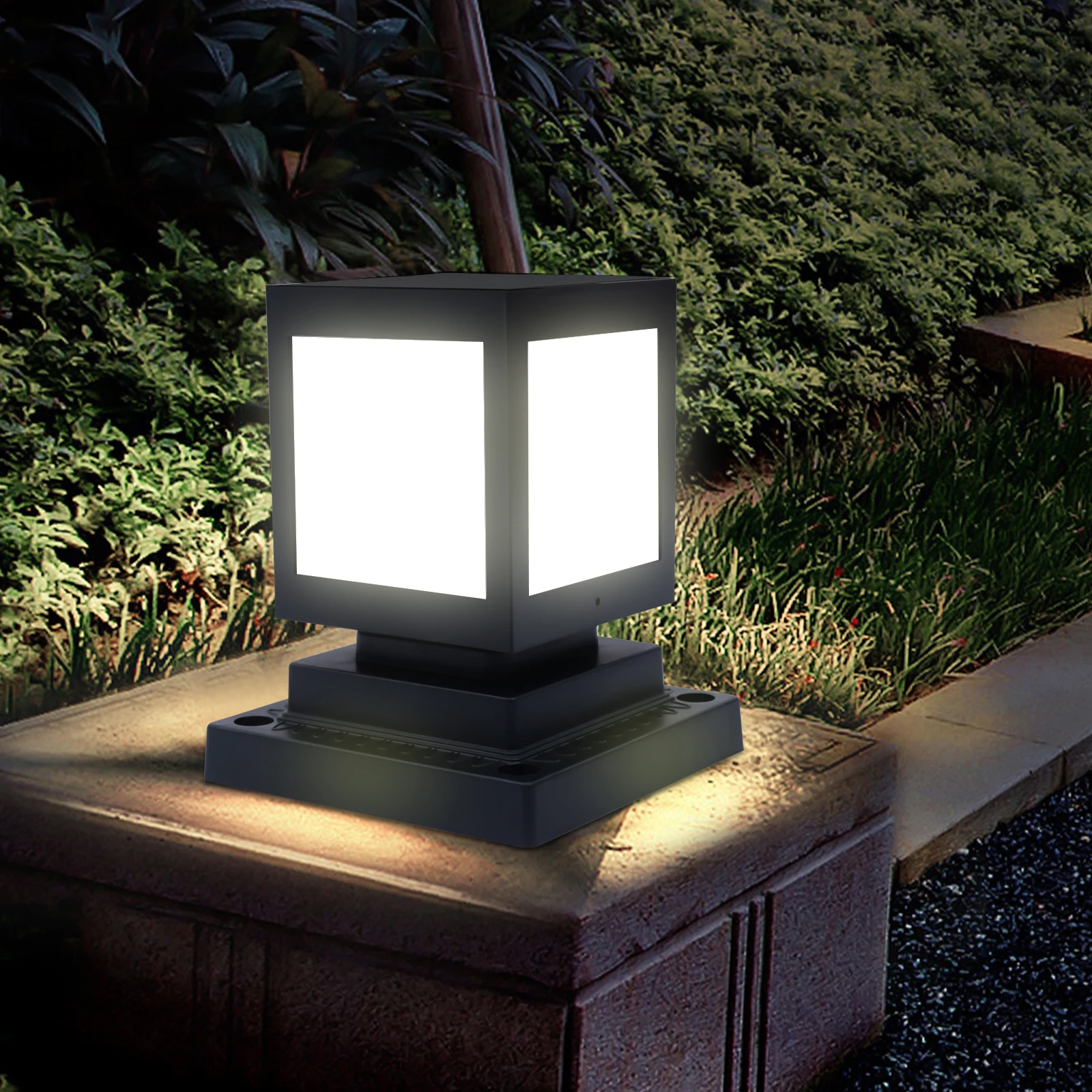 Solar Outdoor LED Lights with Cool Lighting and IP65 Waterproof  Decorate Garden Patio Porch Etc  ABS Shell Lens Black