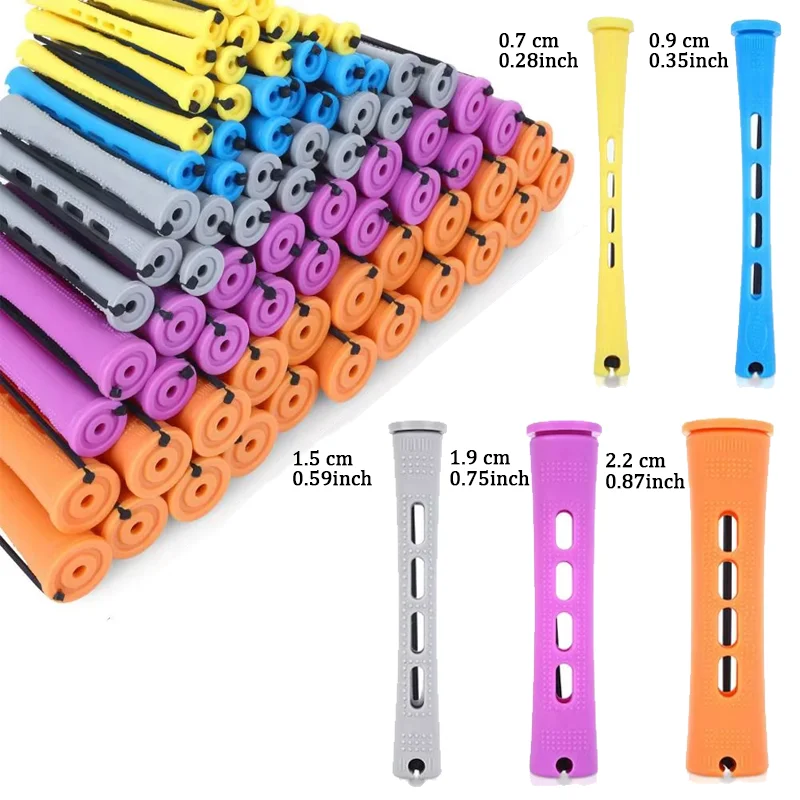 20pcs Hair Perm Rods Set – 5 Sizes Plastic Cold Wave Rods for Styling