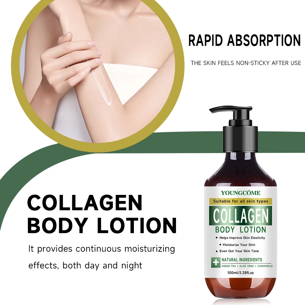 100ml Collagen Body & Face Cream – Hydrating, Soothing with Green Tea & Aloe Vera - Image 4