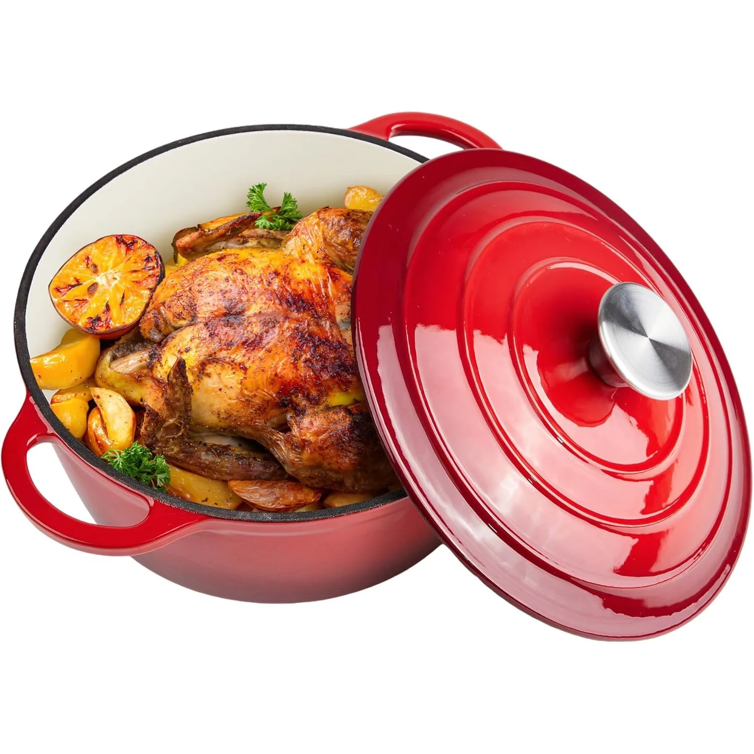 Enameled Cast Iron Dutch Oven 3 Qt – Oven & Dishwasher Safe, Heavy‑Duty