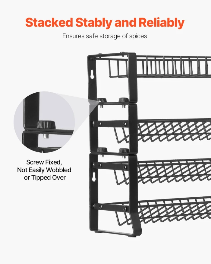 VEVOR 4-Tier Detachable Stackable Spice Rack Organizer – Cabinet & Countertop Seasoning Storage - Image 3