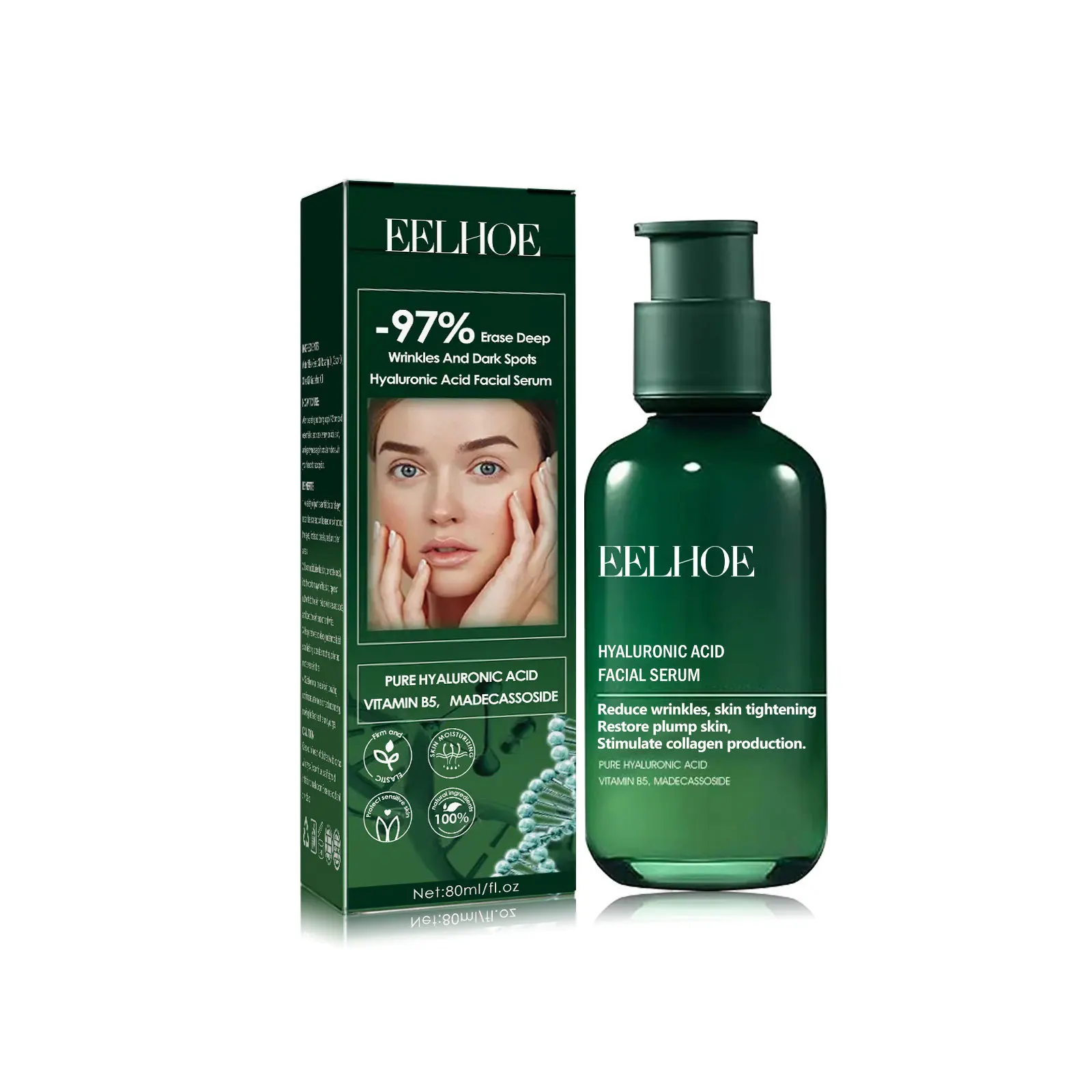 Hyaluronic Acid Serum – Dark Spot & Wrinkle Remover, Pore Minimizer - Image 2
