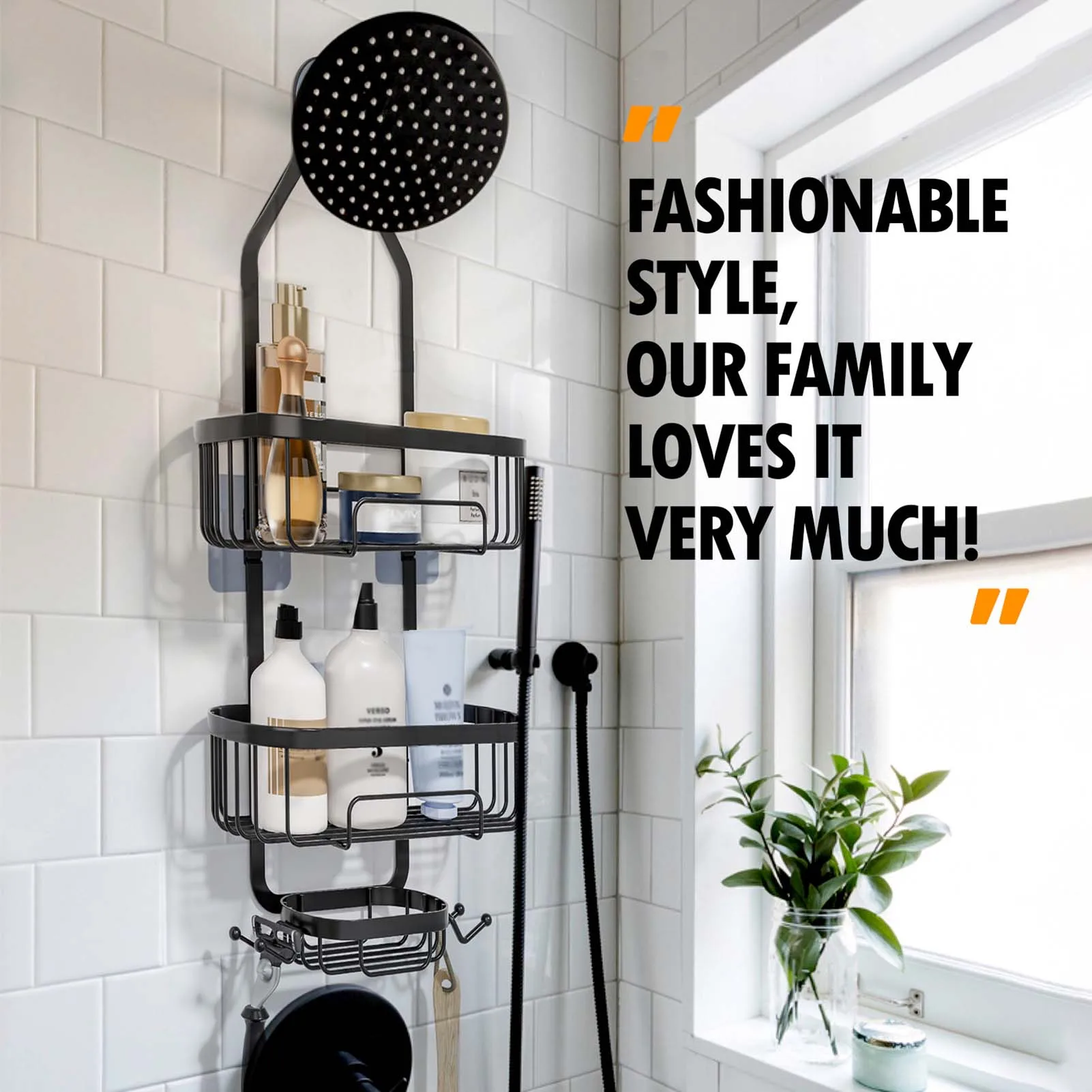Hanging Shower Caddy Bathroom Storage Rack – Large Capacity Organizer Shelves