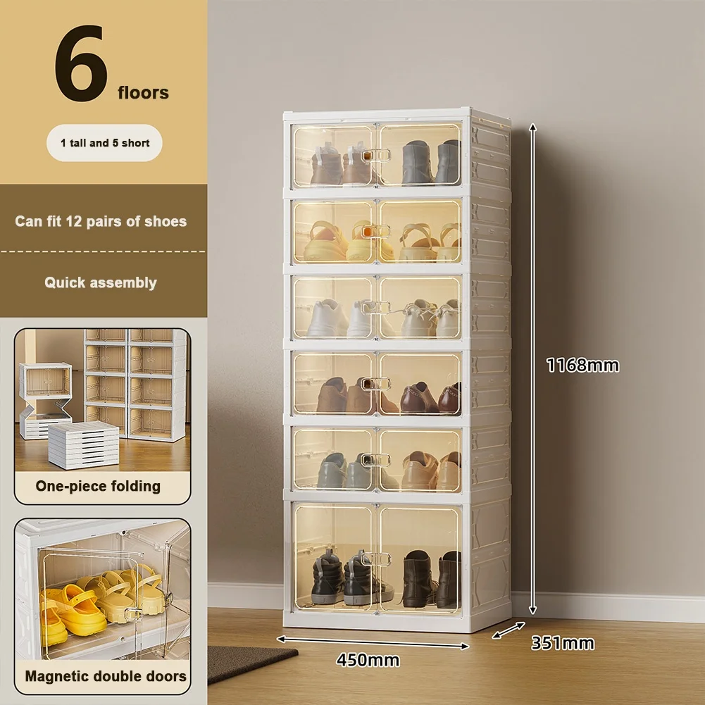 Space-Saving Foldable 6/9-Tier Stackable Shoe Rack – Narrow Entryway Organizer - Image 7