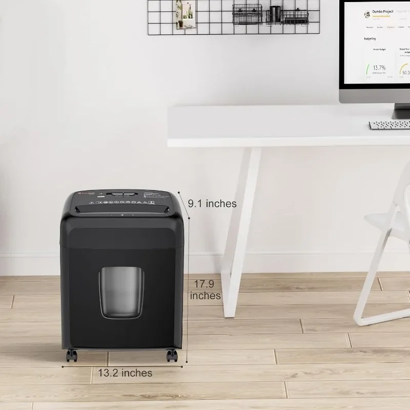 4 Gallon Micro-Cut Paper Shredder, 8 Sheet Capacity, High Security