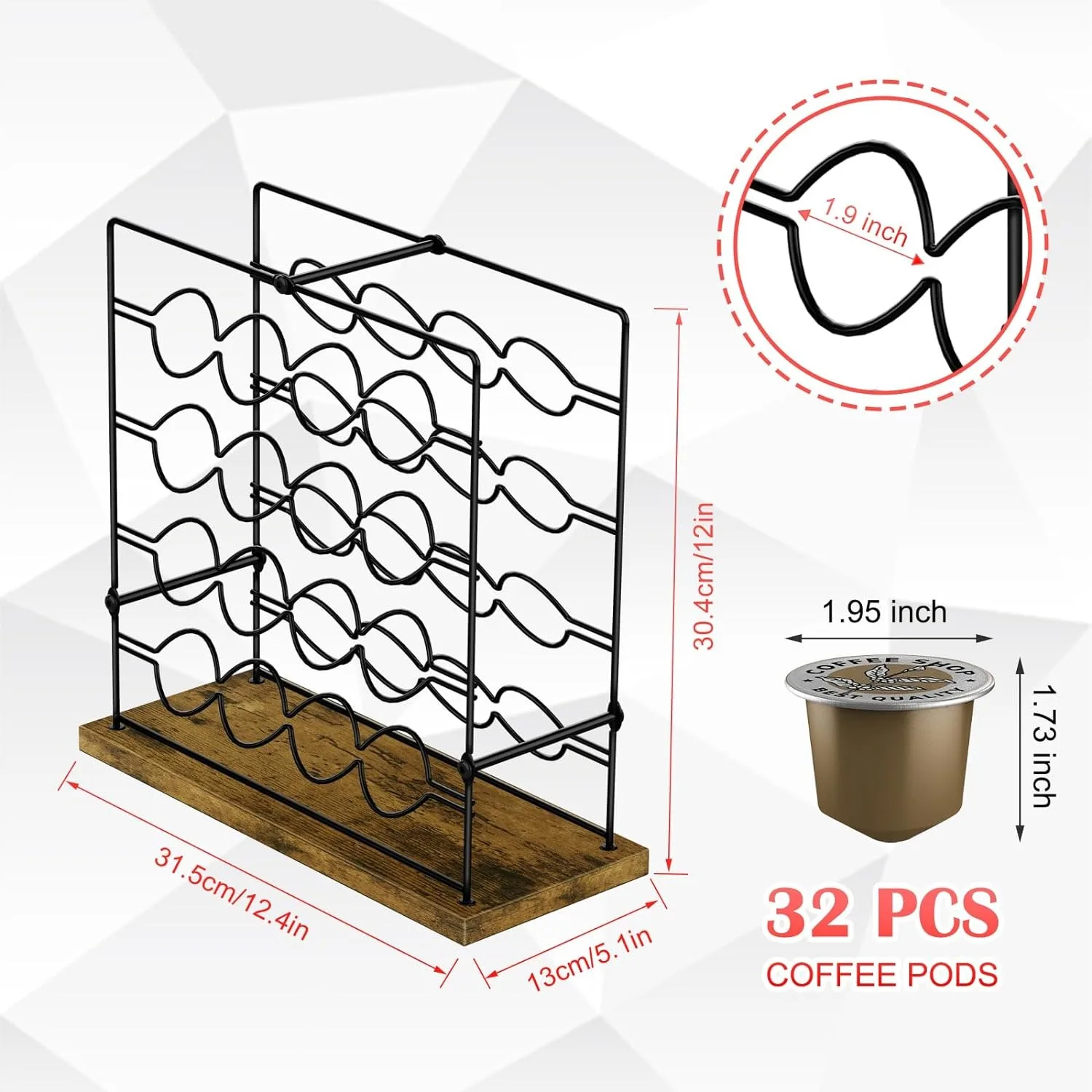 Keurig K-Cup Holder – 32 Pod Capacity Metal Coffee Pod Storage Rack - Image 7