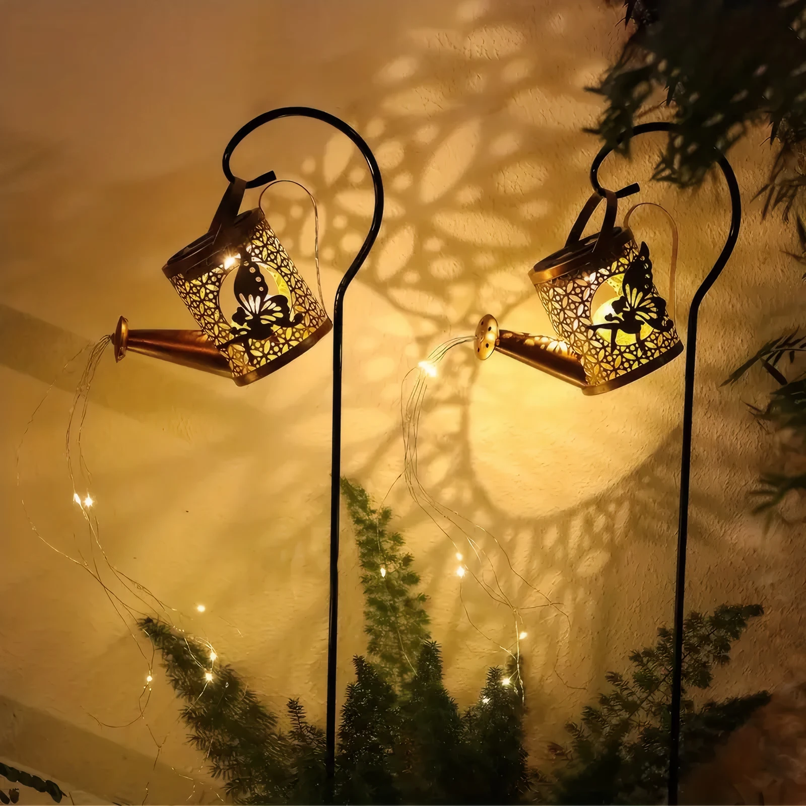 Vintage Solar Fairy Kettle Light – Garden Watering Can Lawn Decoration