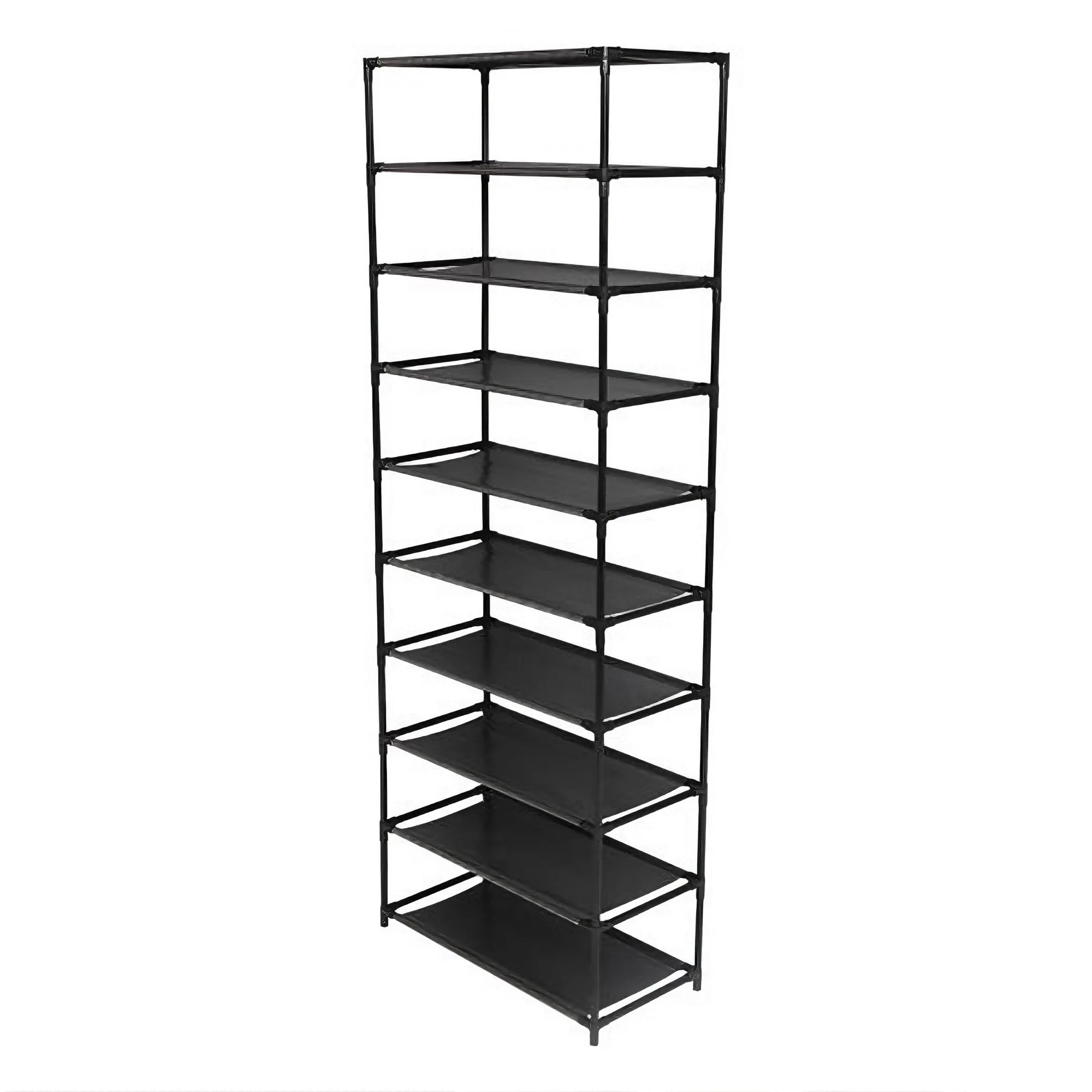 10-Tier Stackable Shoe Rack, Stainless Steel Frame Holds 50 Pairs of Shoes - Image 5