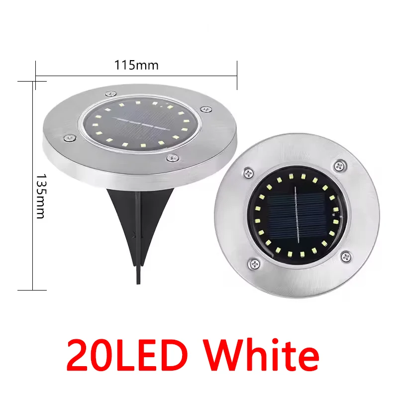 1/4/8 Pack Solar Disk Lights – 8/20 LED Buried Spotlights for Garden & Yard - Image 10