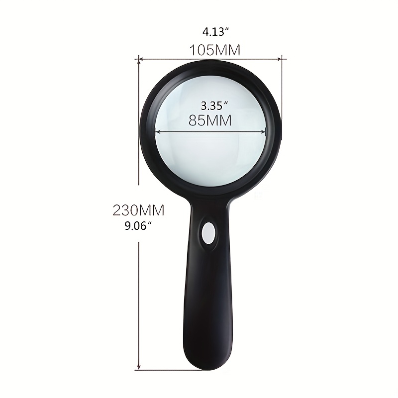 Glow in the Dark 10X Handheld Magnifying Glass with 12 LED Lights for Seniors - Image 6