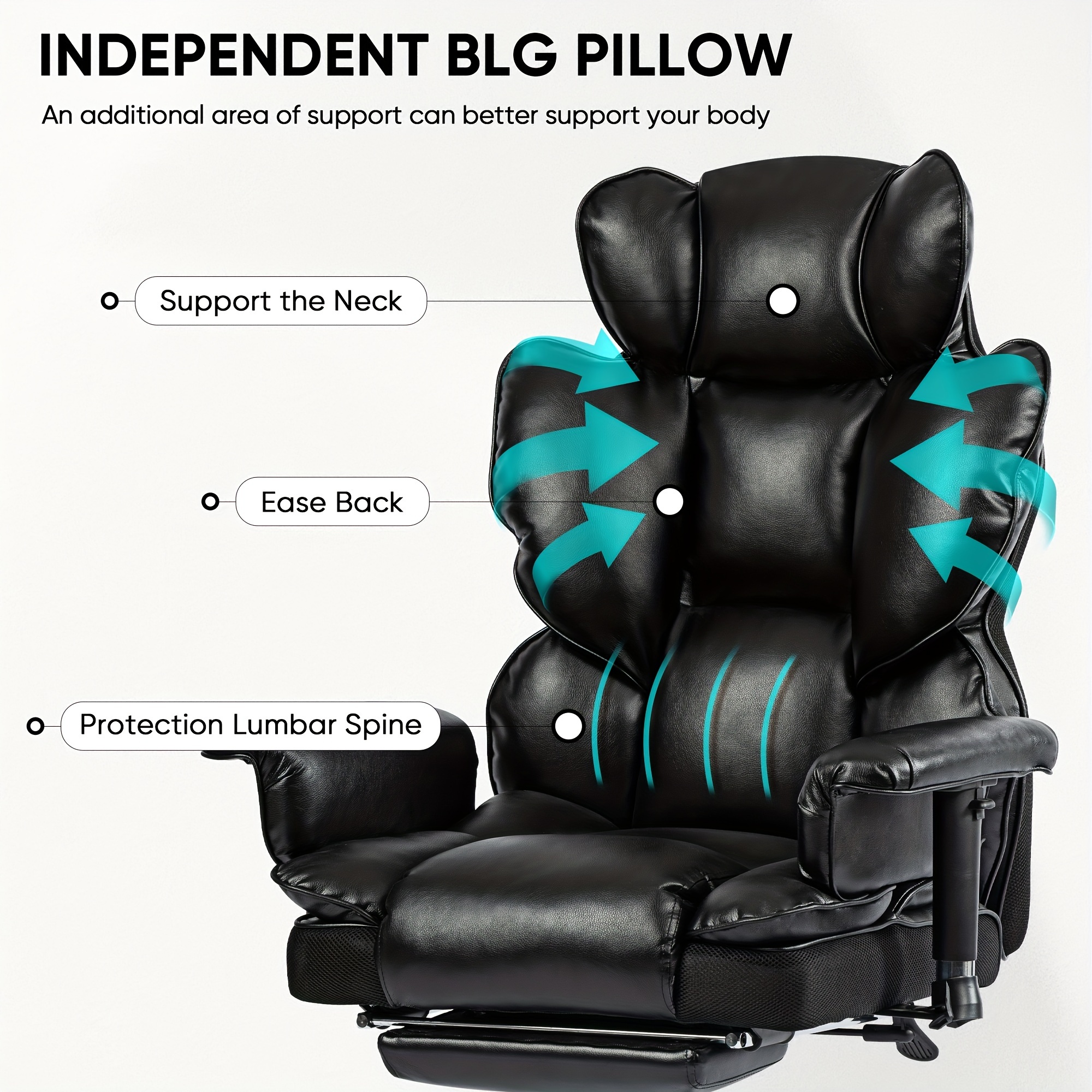 Big & Tall Ergonomic Executive Office Chair – High Back, Footrest, Lumbar Support