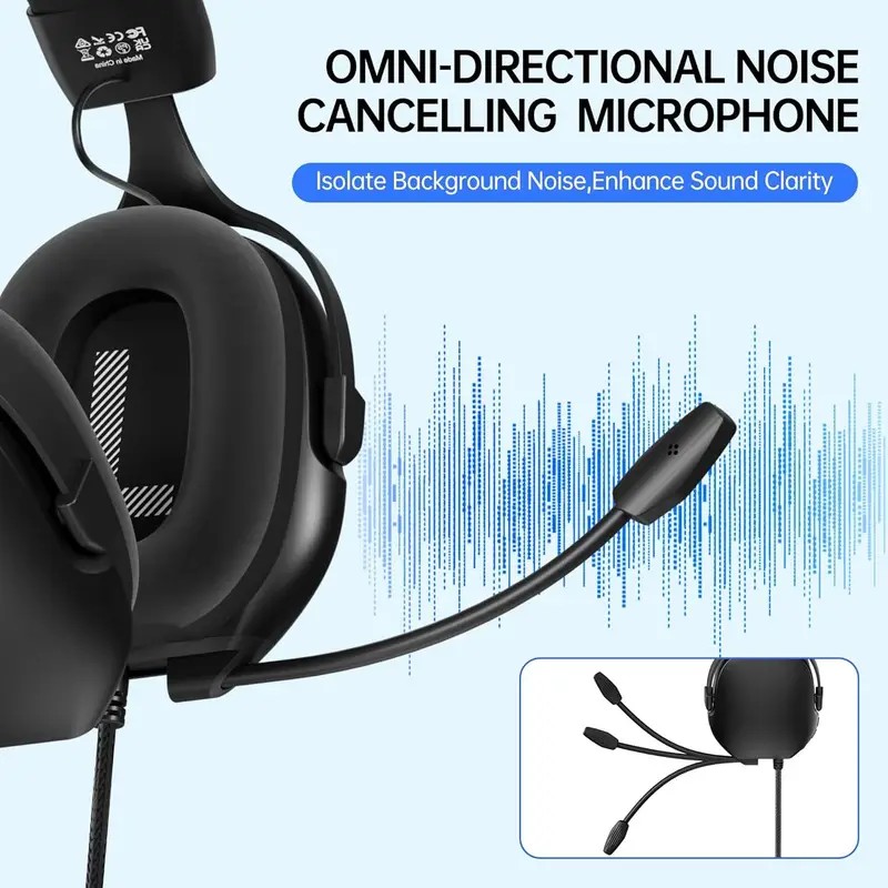 7.1 Surround Sound Gaming Headset Noise Cancelling Mic for PS5 PS4 Xbox Switch PC - Image 2