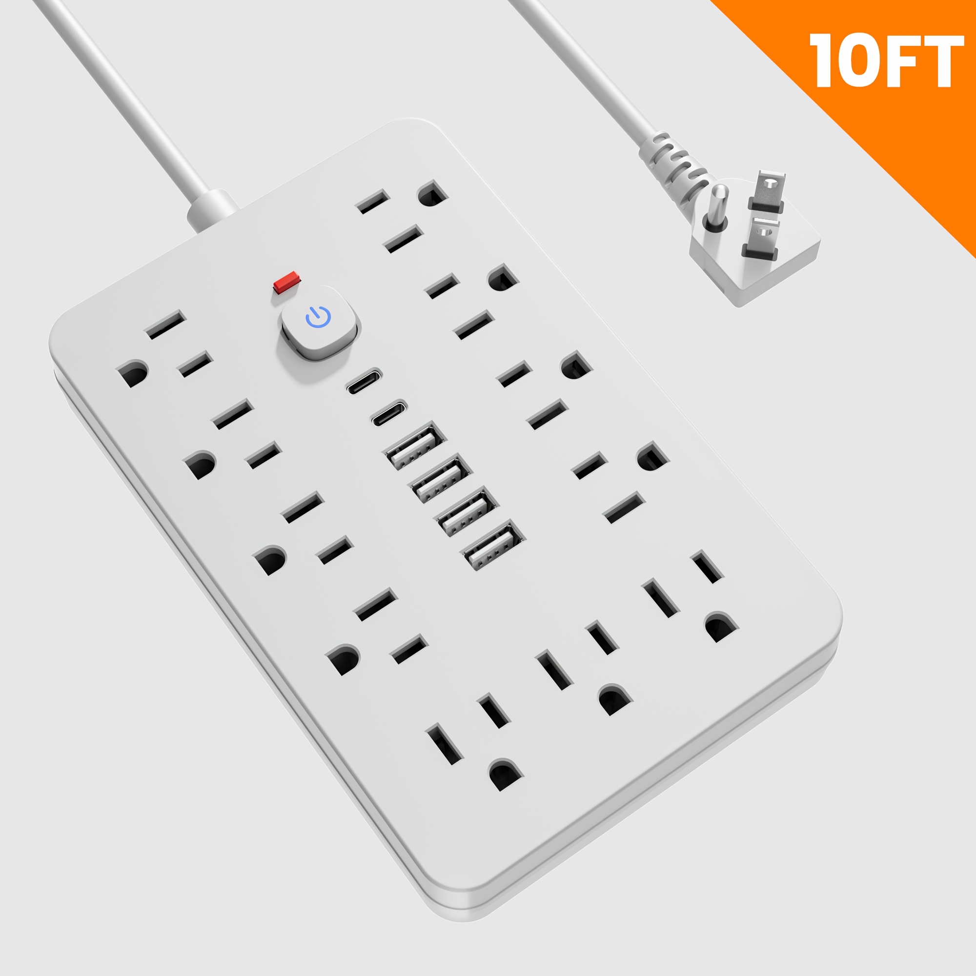 Surge Protector Power Strip with USB Ports & 6‑Outlet Extension Cord - Image 7