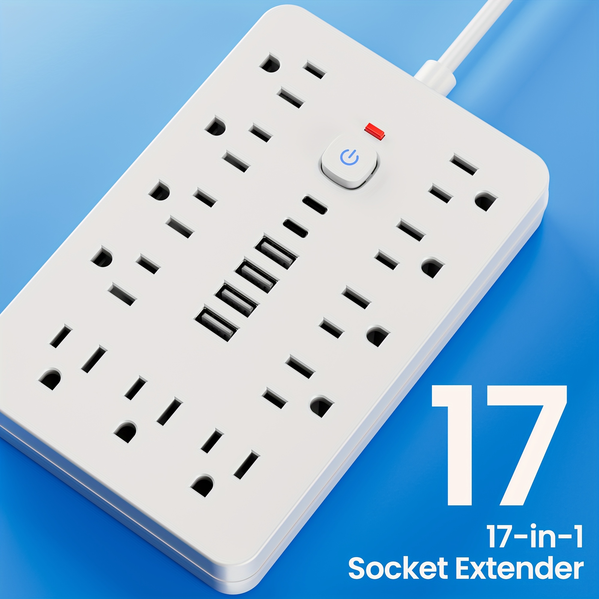 Surge Protector Power Strip with USB Ports & 6‑Outlet Extension Cord