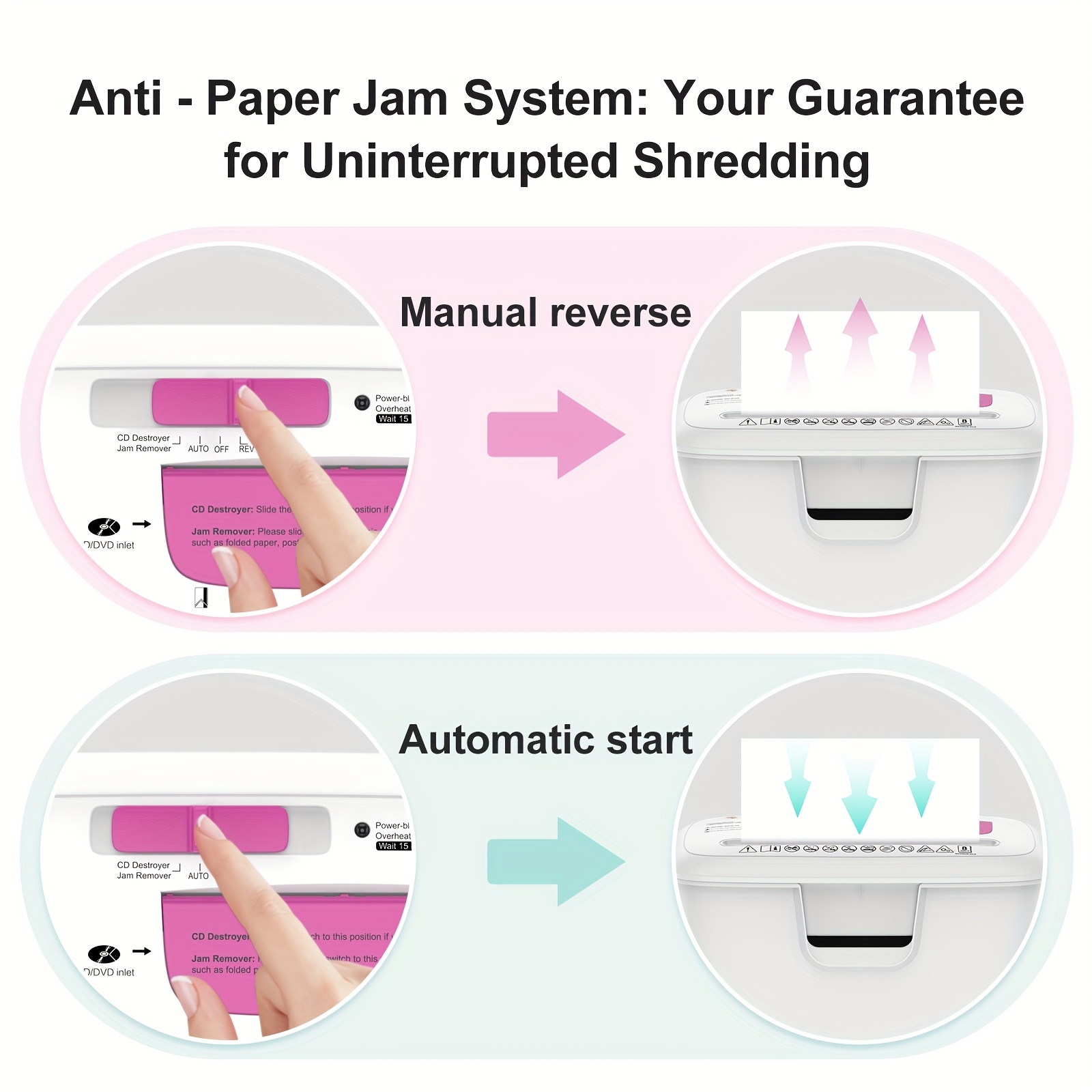 8-Sheet Strip-Cut Paper Shredder – Overheat Protection, Auto Shut-Off, 3.4-Gallon Bin - Image 2