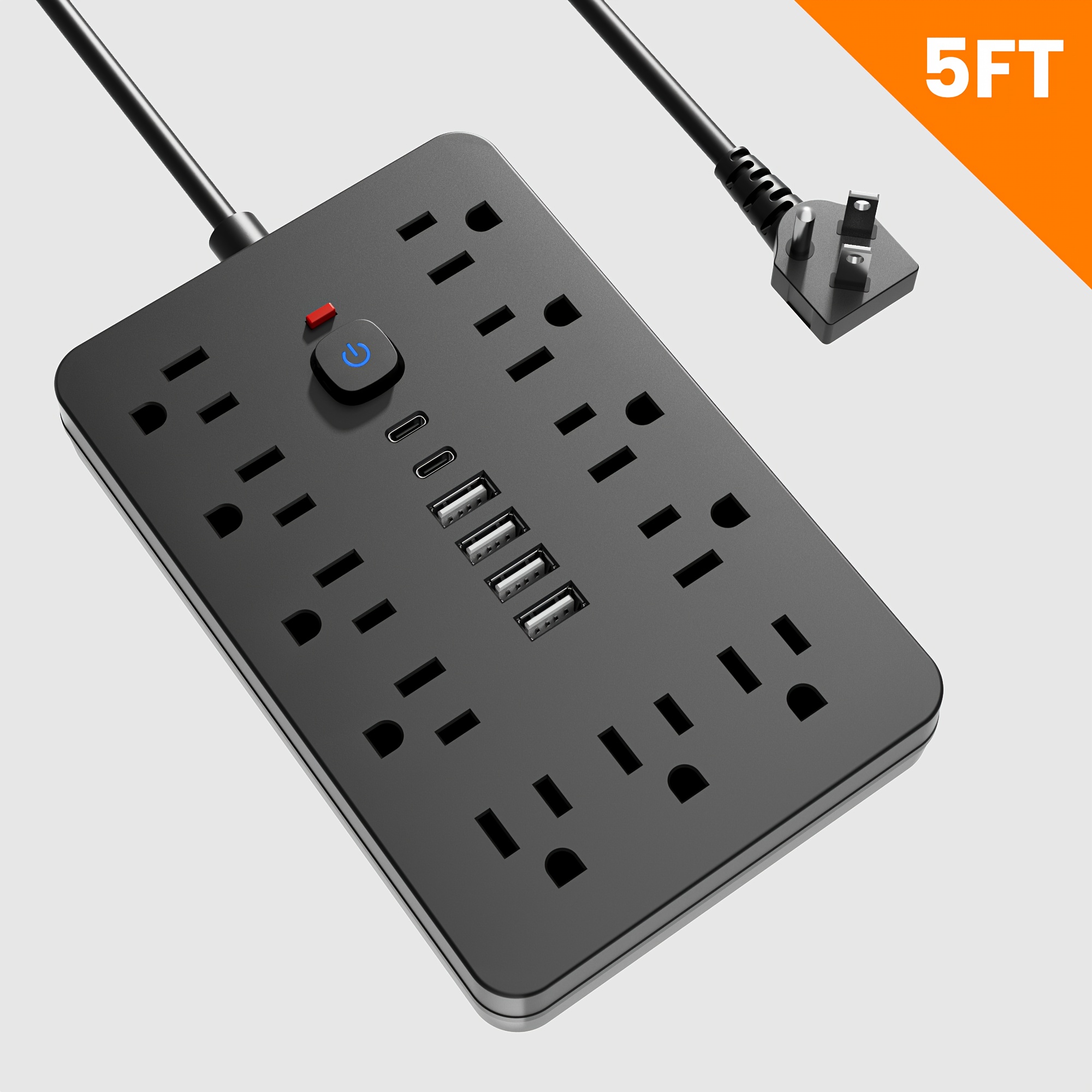 Surge Protector Power Strip with USB Ports & 6‑Outlet Extension Cord - Image 8
