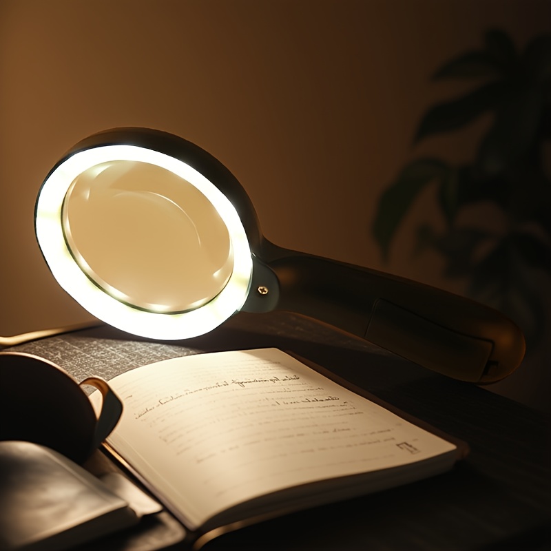 Glow in the Dark 10X Handheld Magnifying Glass with 12 LED Lights for Seniors - Image 12